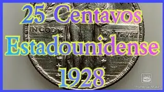 25 Centavos Estadounidense Libertad parada 1928
