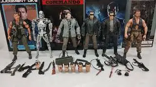 THE TERMINATOR T-800/ MAJOR DUTCH/ JOHN MATRIX/ ENDOSKELETON FIGURES ACTION NECA TOYS REVIEW PART: 1