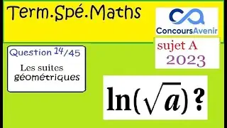 BAC Sp&eacute; Math -les suites - pr&eacute;paration  du QCM - Sujet officiel-question 14
