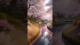 Blossom Creek: Nature's Serenade #atmosphericexperience #magicallandscapes #peacefulambiance #nature