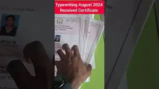 typewriting August  Exam 2024 Received Certificate 💥🎉🎊 #typingexpress