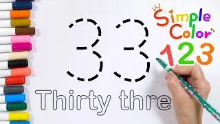 Learn the number 33 by coloring it with colored pens and writing it with crayons | videos for kids