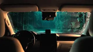 Heavy Rain on SUV Roof at Night 🌧️ Sleep Instantly