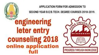 How to apply engineering leter entry counselling 2018