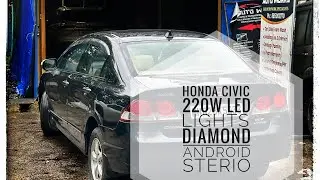 220W LED BULB | DIAMOND ANDROID DISPLAY | DENT-PAINT Honda CIVIC modification @jpautoworks 
