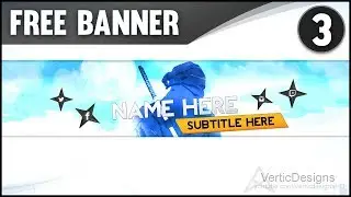 Free YouTube Banner Template #3 (Ninja / Comic Book Style)
