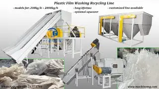 plastic film washing line with strong grinder washing machine centrifugal dryer recycling PP PE film