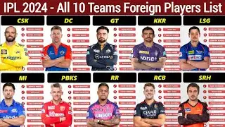 IPL 2024 - All 10 Teams Foreign Players List | All Teams Overseas Player List | RCB | CSK | MI | KKR