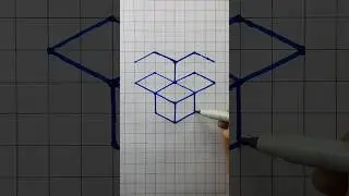 😱 3d joint cubes 🧊 #drawing #illusion #3dillusion #howtodraw #easydrawing #artandcraft