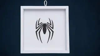 Handmade Spider Logo Art Frame | Spider Design Drawing | Frame making with paper 