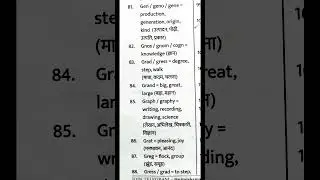 list of 220 root words || part-10 #ssc #viral #words #banking #trending #vocabulary #rbi #ytshorts