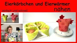 Eierwärmer Huhn und Eierkörbchen für den Ostertisch