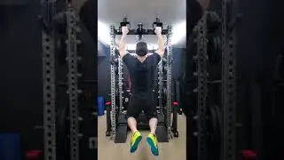 Full ROM Pullups Supersetted with Belt Squats on Rhino Rack! #homegym #workout #juggernauttraining
