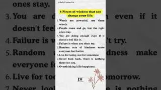8 Pieces of Wisdom That Can Change Your Life #wisdomquotes #lifelessons #selfgrowth #shorts