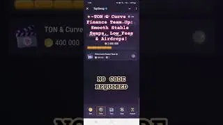 TON & Curve Finance Team Up: Smooth Stable Swaps, Low Fees & Airdrops! | Tapswap Code Today #shorts