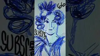 Digital art No. 66 blue portrait of lady drawing