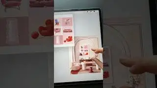 Designing a living room on the iPad | Interior design drawing in Procreate