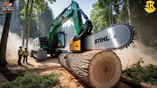 Jaw-Dropping Fastest Crazy Dangerous Big Tree Cutting Skill - Strongest Monster Wood Splitter! #1