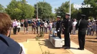 Chico Fire Lt. Mike Murphy tolls the bell in honor of those lost on Sept. 11, 2001 during the Memori