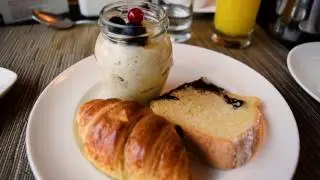 BREAKFAST AT GRAND HOTEL RIVER PARK (MARRIOTT) IN BRATISLAVA, SLOVAKIA (EUROPE)