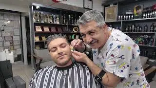 ASMR Shoulder Massage for Deep Sleep |HAIR AND BEARD TRIMMING, BACK AND SEAT MASSAGE AND SKIN CARE