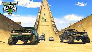 GTA V Online: O VAI E VEM na DESCIDA GIGANTE da RAMPA DE SKATE!!! (DEI RAGE)