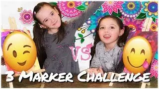 3 MARKER CHALLENGE  Emoji Paint Edition | Kid Friendly Challenges