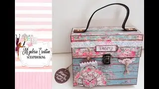 ALBUM MALETA SCRAP MADERA VINTAGE (Roses & Laces, Stamperia)