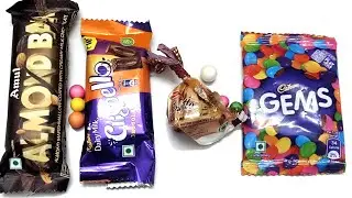 Amul ALMONDBAR Chocolate Vs Crispello Vs Choco Candy Vs Gems