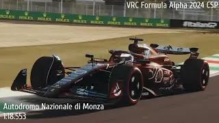 1:18.553 | Assetto Corsa | VRC Formula Alpha 2024 CSP | Autodromo Nazionale di Monza Hotlap