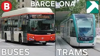 [4K] 🇪🇦 Buses and Trams in Barcelona / 🇪🇦 Autobuses y Tranvías en Barcelona (2024)