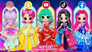KPop Demon Hunters SOCIAL MEDIA Prom Dress Glow Up for Saja Girls | DIY Fashion Paper Dolls
