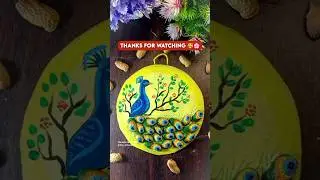 Diy Peanut shell craft 🦚, Wall Hanging decor from waste meterial #shorts