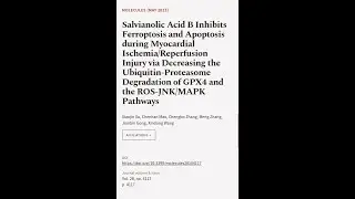 Salvianolic Acid B Inhibits Ferroptosis and Apoptosis during Myocardial Ischemia/Repe... | RTCL.TV