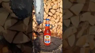 Strange Bottle Opener 😄 - Opening Bottle with Chainsaw #chainsaw #satisfying #satisfyingvideo