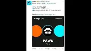 PAWS ЛИСТИНГ НА BITGET