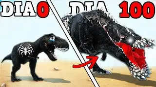 O PEQUENO VENOM REX EVOLUIU PARA O GIGANTE VENOM REX! SOBREVIVI 100 DIAS ARK!