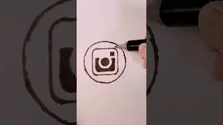 Instagram logo black'n'white drawing