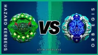 HAZARD KERBEUS.7.At vs ORB EGIS. &Omega;.Qs | ON REAL LIFE BEYBLADE STADIUM