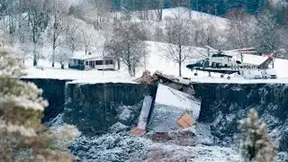 Norwegian rescuers deployed drones and dogs to negotiate unstable clay soil in a search for 10 peopl