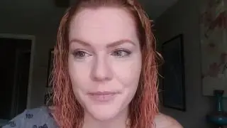 Natural redhead, faux freckles, dewy look