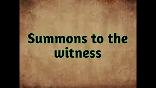 Summons to the witness|| #legal #law #awareness/ In Bengali.
