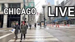 Chicago LIVE Winter Snow Walk (January 31, 2026) No Talking City Sounds 22°F