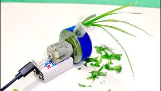 How To Make A Mini Chaff Cutter at Home / Use Dc Motor