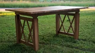 Oak Farmhouse Table // Finishing My First Furniture Project