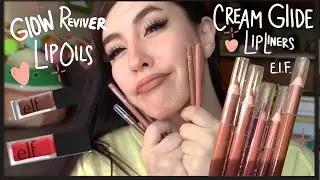 @elfcosmetics $2 CREAM GLIDE LIP LINERS + 2 GLOW REVIVER LIP OIL SWATCHES| NEW E.L.F LIP LAUNCHES
