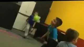Kaden gets kick in the face with a ball