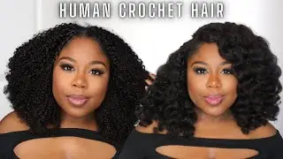 Crochet Braids- 100% Human Hair | NO LEAVEOUT  | 3 N 1 style | Wear it Straight or Curly | YWigs