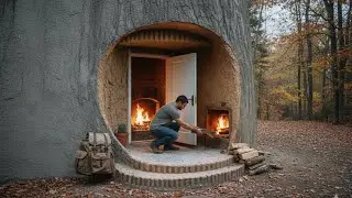 90 Days Solo Survival: Chiseling Solid Rock to Build a Hidden Rock Shelter | Bushcraft