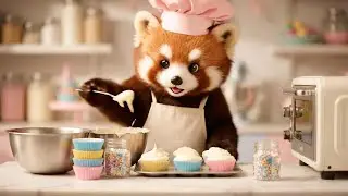 ASMR - かわいいレッサーパンダのミニクッキング - Cute Red Panda Mini Cooking - Realistic ASMR Dessert